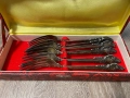 Винтидж комплект вилици от мельхиор (6 броя) в оригинален футляр, снимка 2