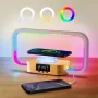 Нощна лампа с безжично зарядно устройство 10 W, RGB 7 цвята Безстепенно затъмняване и сензорно упр., снимка 1