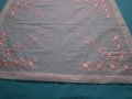  РЕТРО РЪЧНО БРОДИРАНО КАРЕ НА ТЮЛ С РОЗОВИ КОПРИНЕНИ КОНЦИ, снимка 4