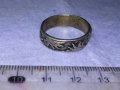 Стар СРЕБЪРЕН ВИНТИДЖ АРТ ПРЪСТЕН ОКСИДИРАНО СРЕБРО 925 Тип ХАЛКА ОРНАМЕНТИРАН със СЛЪНЦА 39907, снимка 17