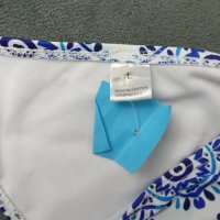 L размер бански долничка в бяло със сини орнаменти, снимка 3 - Бански костюми - 41388892