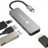 NOVOO  USB C Hub 5в 1 USB-C към 4K HDMI, 2USB 3.0, SD/TF четец на карти, снимка 3 - Други - 34749273