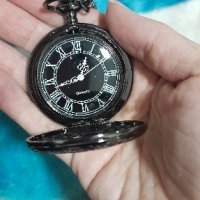 NOUSEG винтидж джобен кварцов часовник с римски цифри+ верижка, снимка 8 - Джобни - 41227197