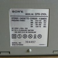 Мини стерео касетофон SONY CFS-210L, снимка 5 - Радиокасетофони, транзистори - 41897898