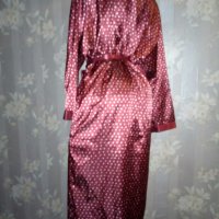 Marcel Clair -M-Сатенен халат в бордо с памучна основа, снимка 6 - Нощници - 34562855