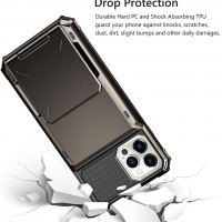 Нов Удароустойчив калъф за телефон джоб за карти iPhone 13 Samsung S22 Айфон Самсунг, снимка 5 - Калъфи, кейсове - 36000456