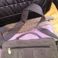 Чанта маркова италианска за през рамо промазан плат Лаура 37х21х9см бутикова, снимка 3 - Чанти - 41449755