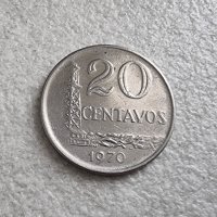 Монети. Бразилия. 20 и 50 цента. 1970 г. Стара серия., снимка 2 - Нумизматика и бонистика - 42511504