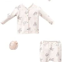 Нов комплект облекло за новородени 0-3 месеца Шапка Лигавник Блуза, снимка 1 - Комплекти за бебе - 40324190