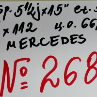 15’’ 5x112 originalni za mercedes 15” 5х112 оригинални за мерцедес -№268, снимка 2 - Гуми и джанти - 36337957
