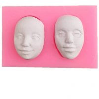 2 лица лице мъж жена силиконов молд форма фондан шоколад гипс, снимка 4 - Форми - 39213544