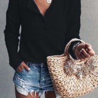 Дамска рипсена блуза с дълъг ръкав, 5цвята , снимка 3 - Блузи с дълъг ръкав и пуловери - 42418466