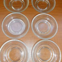 Стъклени чинийки 6 бр, снимка 1 - Чинии - 34231152