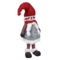Коледен Гном, Червен/Сив със сплетена брада, 90см, снимка 2 - Декорация за дома - 42707403