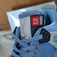 Nike Air Jordan 4 Retro University Blue Unc размер 44 номер нови обувки Кецове оригинални , снимка 3 - Кецове - 39029199