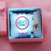 Комплект детски светещ многофункционален електронен часовник + гривна, снимка 3 - Детски - 44796162