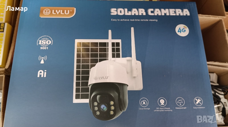 Соларна безжична въртяща камера 4G 10MP работи с СИМ SIM карта интернет, мобилни данни от тел. опер, снимка 1