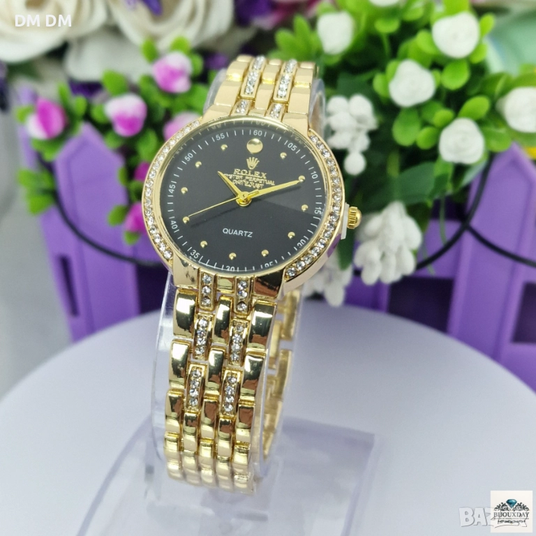 Дамски часовник ROLEX – 18k позлата, медицинска стомана , снимка 1