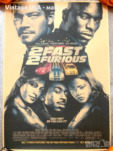 Три ретро филмови постера - Бързи и яростни 1,2,3 / Fast and Furious 1, 2 ,3, снимка 1