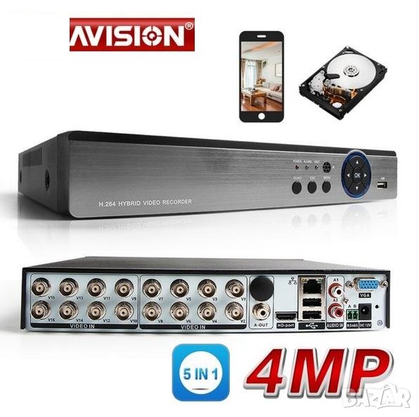 6-в-1 Мултихибриден 16 Канален 4M-N Hexaplex XVR DVR за AHD CVI TVI XVI IP CVBS 4MPx 3MPx 2MP Камери, снимка 1