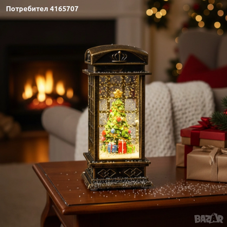 Коледна снежна лампа с LED светлина – празнична магия за уютен дом и топъл коледен дух, снимка 1