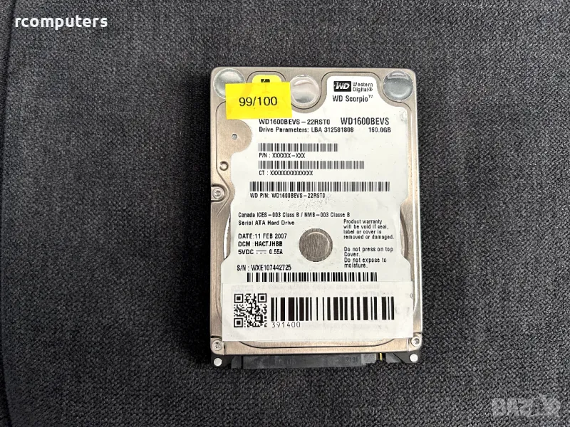 Хард диск Western Digital 160GB за лаптоп, снимка 1
