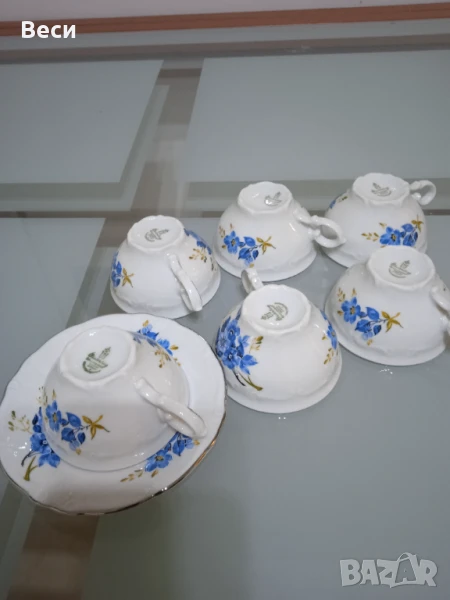 5 броя чашки за кафе с чинийка, снимка 1