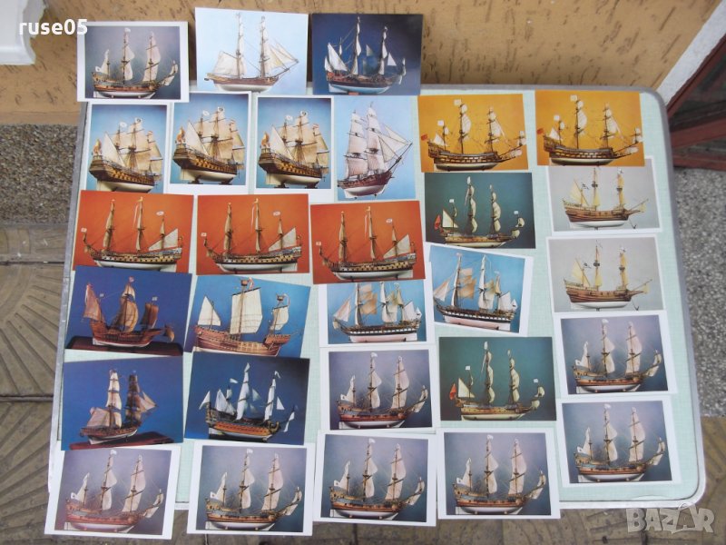 Лот от 29 бр. картички на платноходни кораби, снимка 1