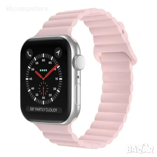 Силиконова каишка bSmart Ocean с магнитно закопчаване, за часовник Apple iWatch 42/44/45/46/49mm, Бл, снимка 1