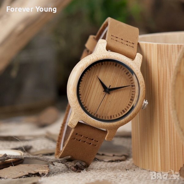 Класически дамски дървен часовник, снимка 1