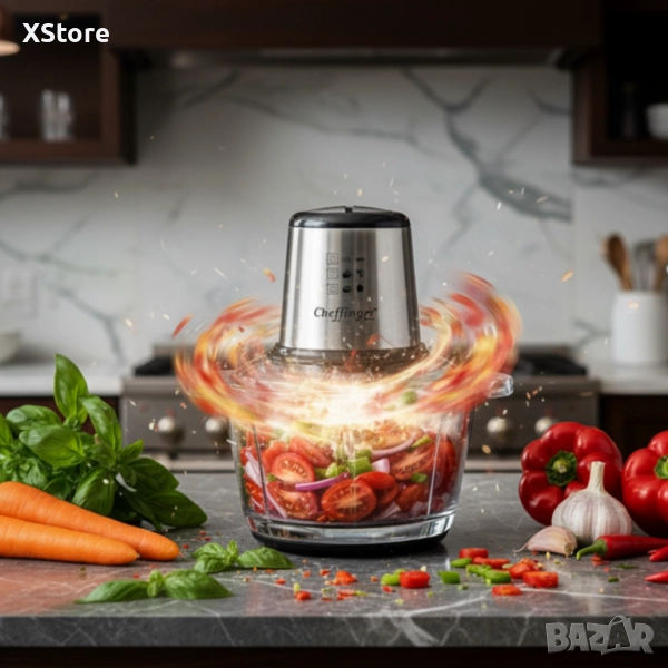 Висококачествен чопър Cheffinger CF-FP500 – за секунди нарязва, смесва и пести време в кухнята, снимка 1