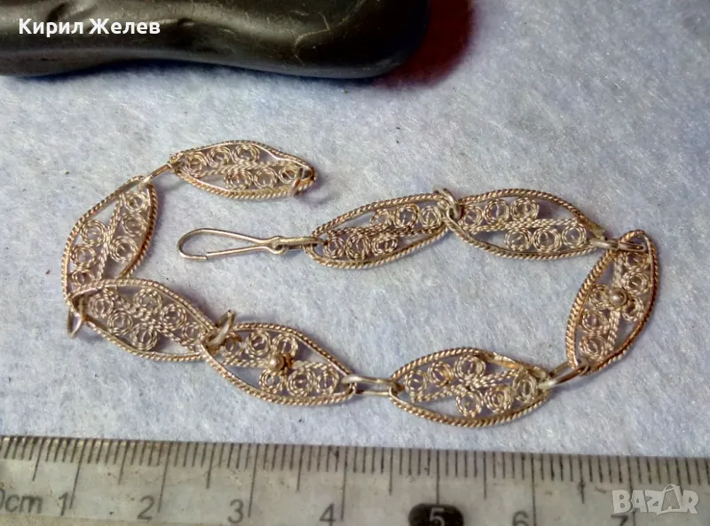 СТАРИННА ФИЛИГРАННА СРЕБЪРНА ГРИВНА СРЕБРО ВИСОКА ПРОБА РЪЧНА МАЙСТОРСКА ФИНА ИЗРАБОТКА 49299, снимка 1