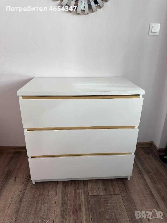 MALM скрин с 3 чекмеджета, снимка 1