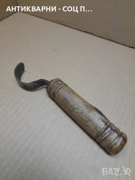 Стар Ръчно Кован Инструмент За Дълбане Дърводелски Инструмент., снимка 1