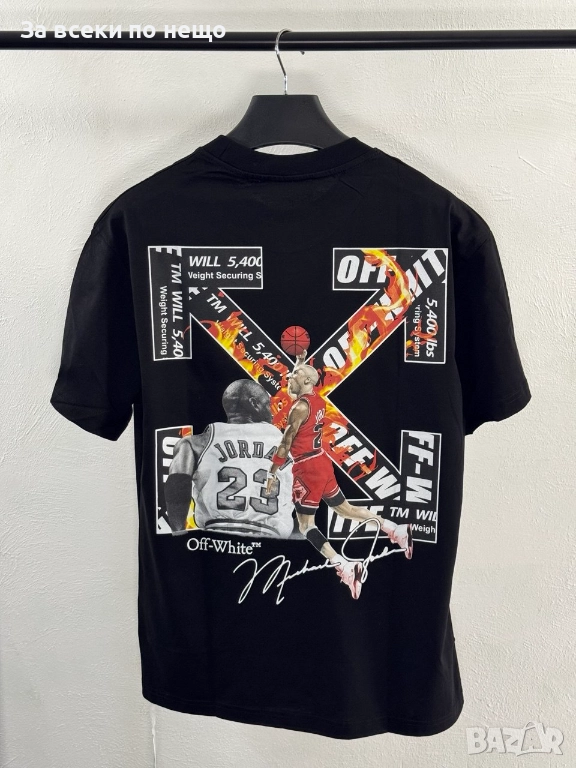 Off White Мъжка Черна Тениска👕Мъжка Блуза С Къс Ръкав Код V.B.35, снимка 1