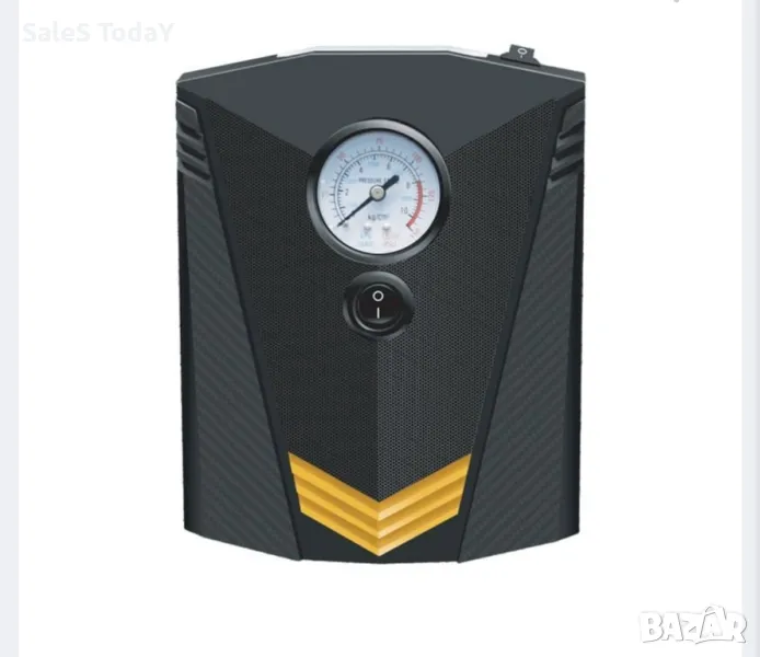 Електрическа помпа за гуми с барометър, три приставки, 12 v, снимка 1