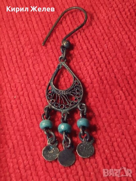 19 Век ВЪЗРОЖДЕНСКА ЕТНОГРАФСКА ФИЛИГРАННА ТЮРКОАЗЕНА ОБЕЦА от СРЕБРО САЧАН РЪЧНА ИЗРАБОТКА 18417, снимка 1