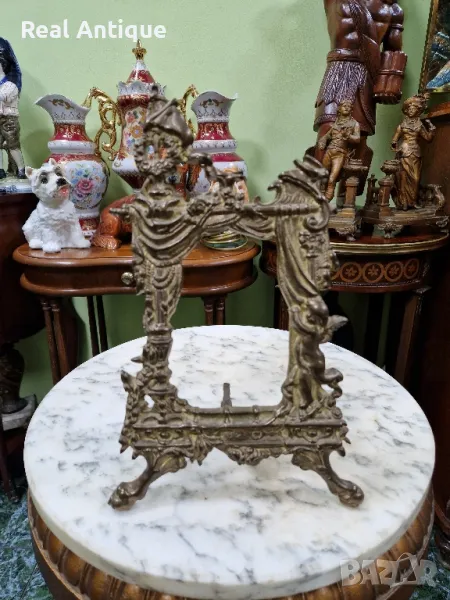 Стара страхотна антикварна английска бронзова поставка за снимки , снимка 1