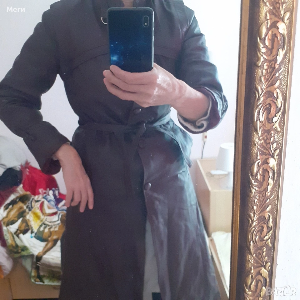 кожено,( естествена) пролетно есенно манта, снимка 1