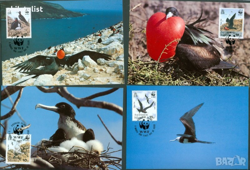 Възнесение 1990 - 4 броя Карти Максимум - WWF, снимка 1