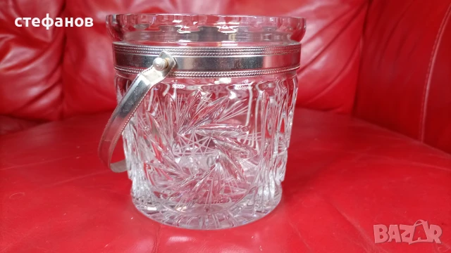 Кристална ледарка с дръжка, снимка 5 - Прибори за хранене, готвене и сервиране - 51356298