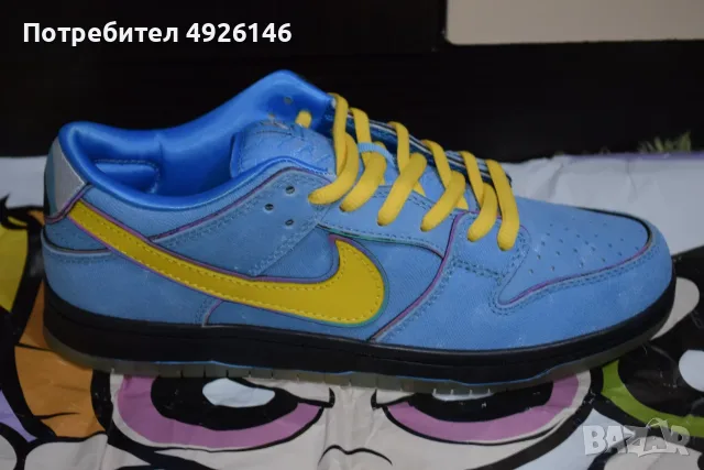 ЧИСТО НОВИ! Nike SB Dunk Low x The Powerpuff Girls "Bubbles", снимка 2 - Маратонки - 55754100