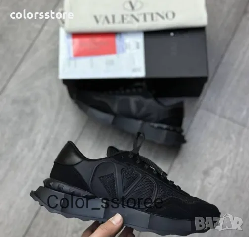 Мъжки черни маратонки Valentino-Br78u, снимка 1 - Маратонки - 48736215