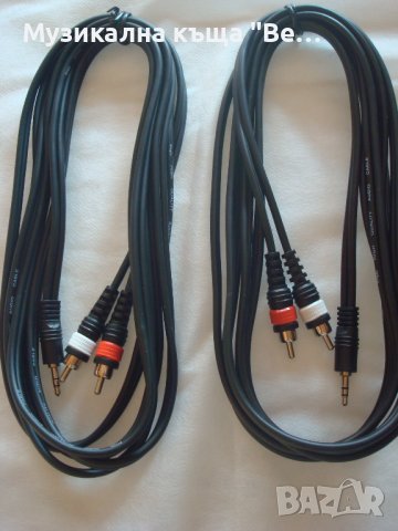 Аудио кабел Мини ст.жак на два чинча /3м./, снимка 2 - Други - 39136663