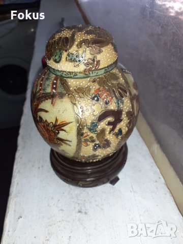 Уникална стара ваза Сатцума, снимка 2 - Антикварни и старинни предмети - 34348709
