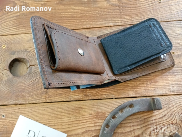 Ръчно изработен мъжки кожен портфейл , снимка 9 - Портфейли, портмонета - 53693796