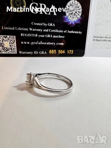 Сребърен пръстен с мойсанит (Диамант) 0.5 карата, снимка 9 - Пръстени - 48786927