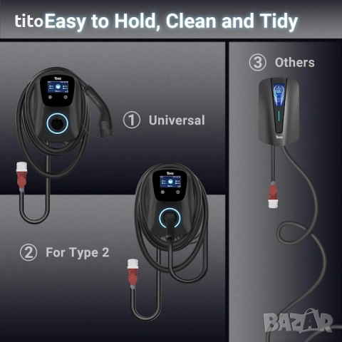 НОВА Зарядна станция за електрическа кола електромобил. Tera, 32A Тип 2 22kW или 11kW 400V, снимка 2 - Аксесоари и консумативи - 53473300