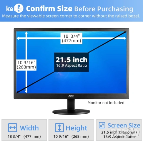 21,5-инчов филтър за екран за поверителност, снимка 4 - Други - 53777902