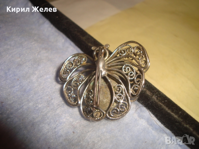 ВИНТИДЖ СРЕБРИСТА СКЪПОЦЕННА АРТ НУВО БРОШКА ВЕНЕЦИАНСКО СТЪКЛО МУРАНО 23453, снимка 4 - Антикварни и старинни предмети - 36061142